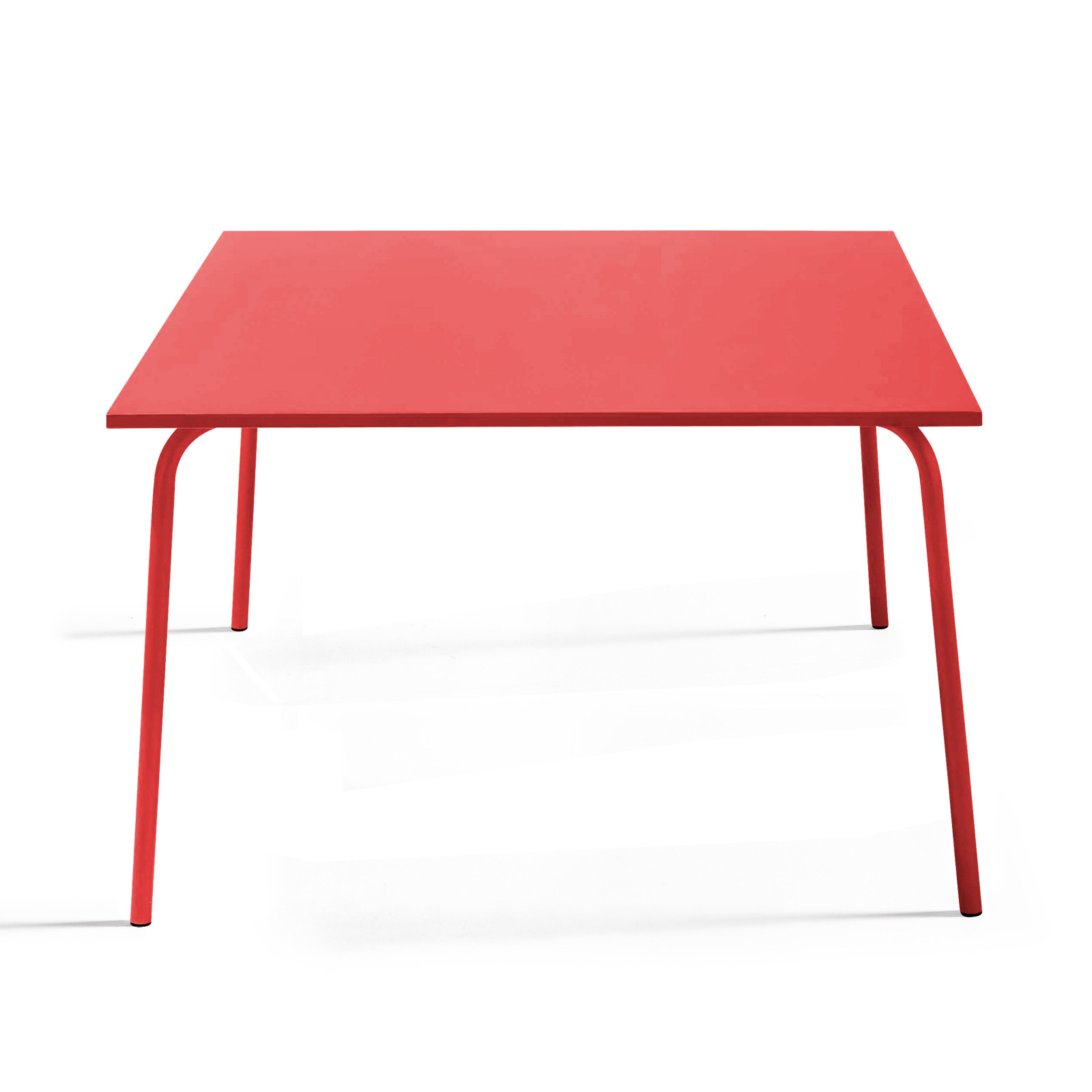 table en métal carrée ROUGE