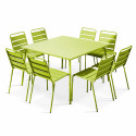 Salon de jardin table en métal carrée VERTE