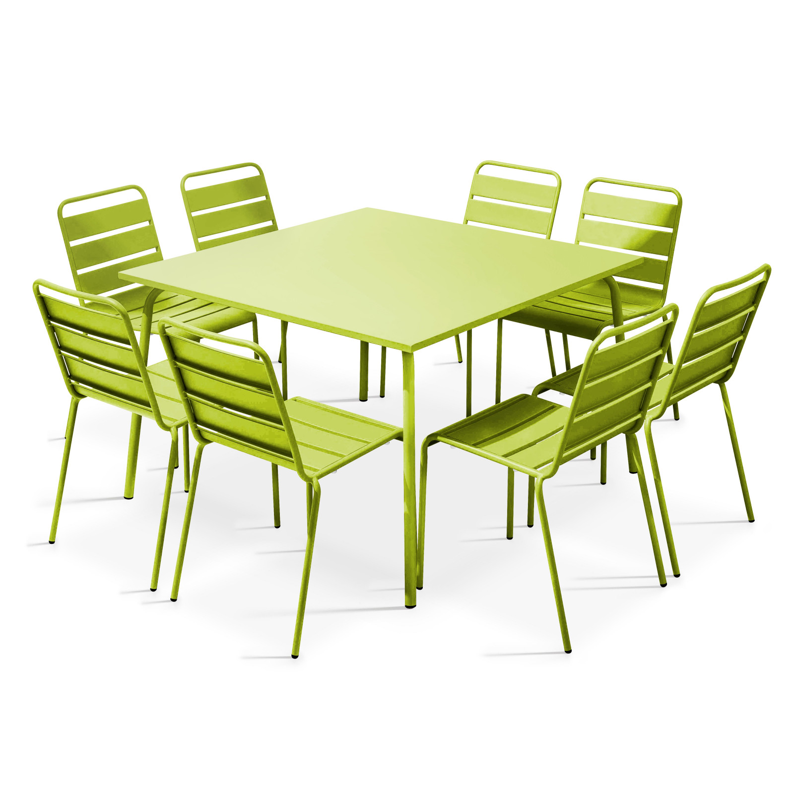 Salon de jardin table en métal carrée VERTE