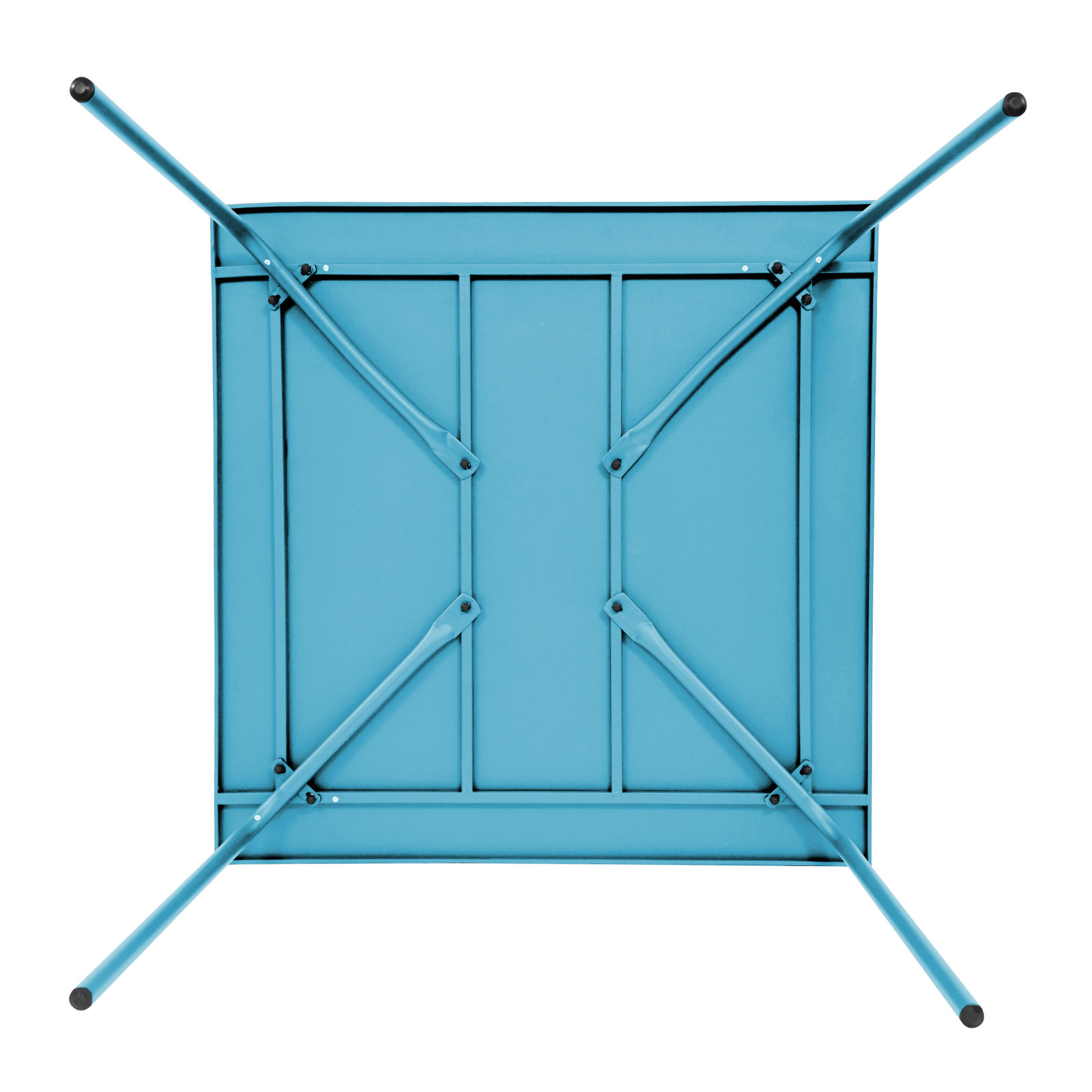 Table en métal carrée BLEUE