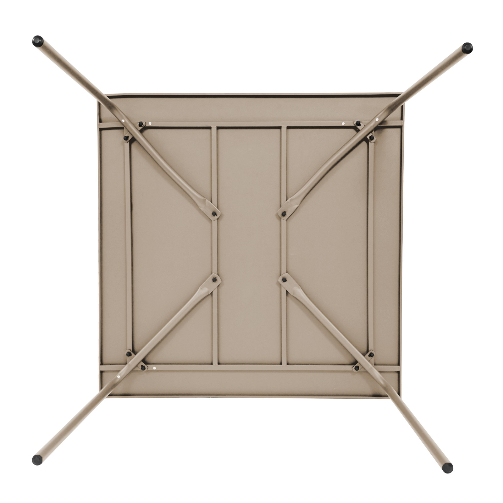 Table en métal carrée TAUPE