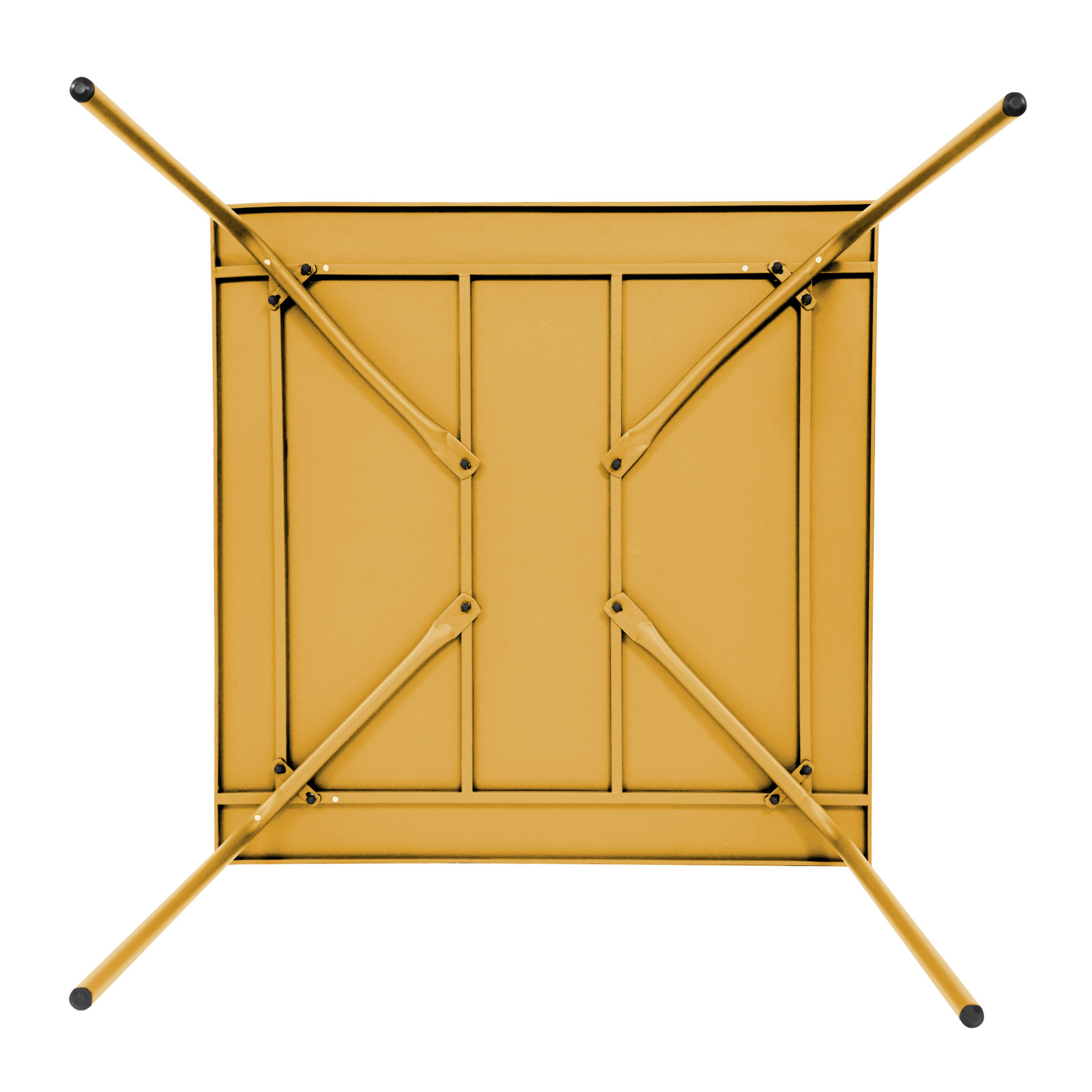 Table en métal carrée JAUNE