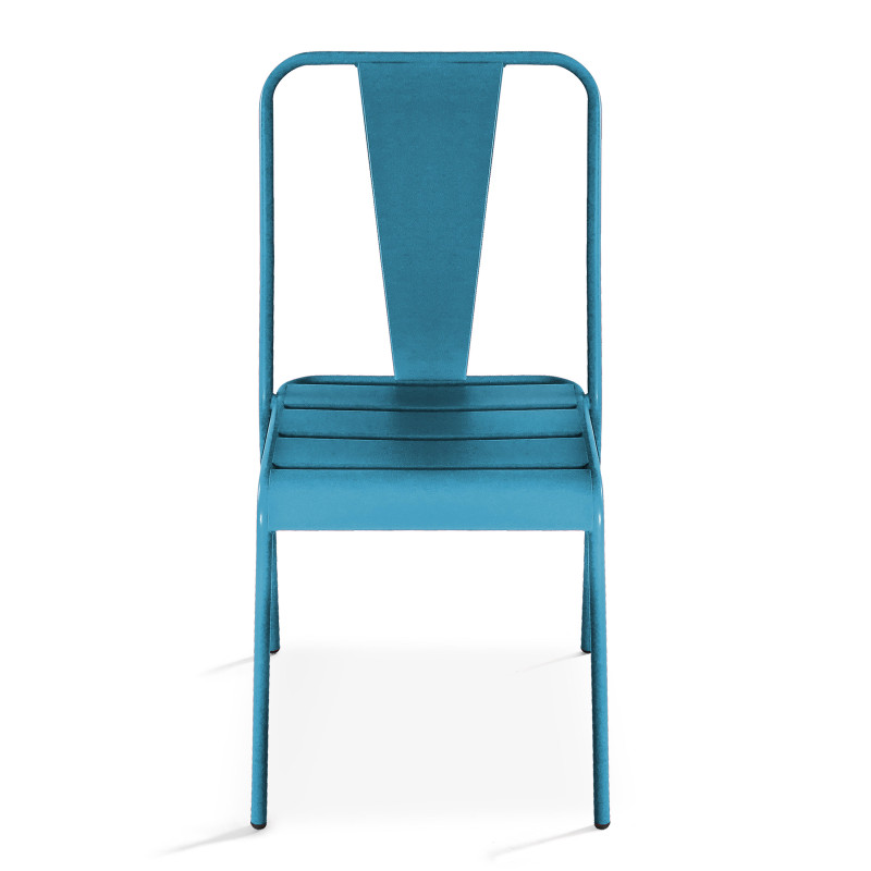 Chaise en métal BLEU PACIFIC (2/6)