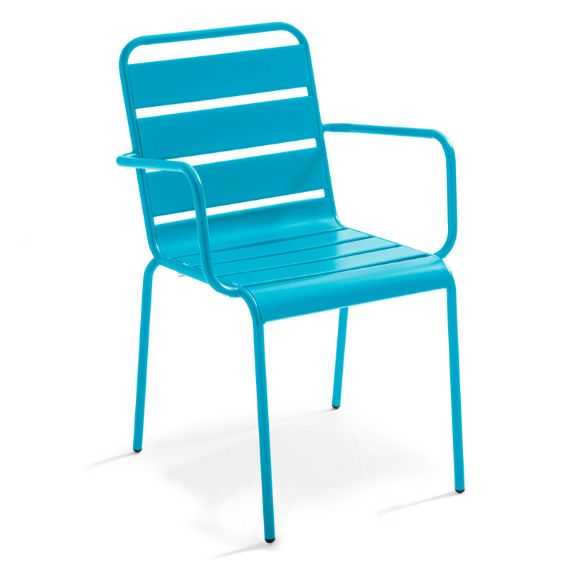 Fauteuil BLEU en métal brasserie restaurant