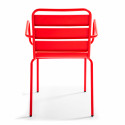 Chaise avec accoudoirs ROUGE brasserie restaurant Chaise avec accoudoirs ROUGE brasserie restaurant