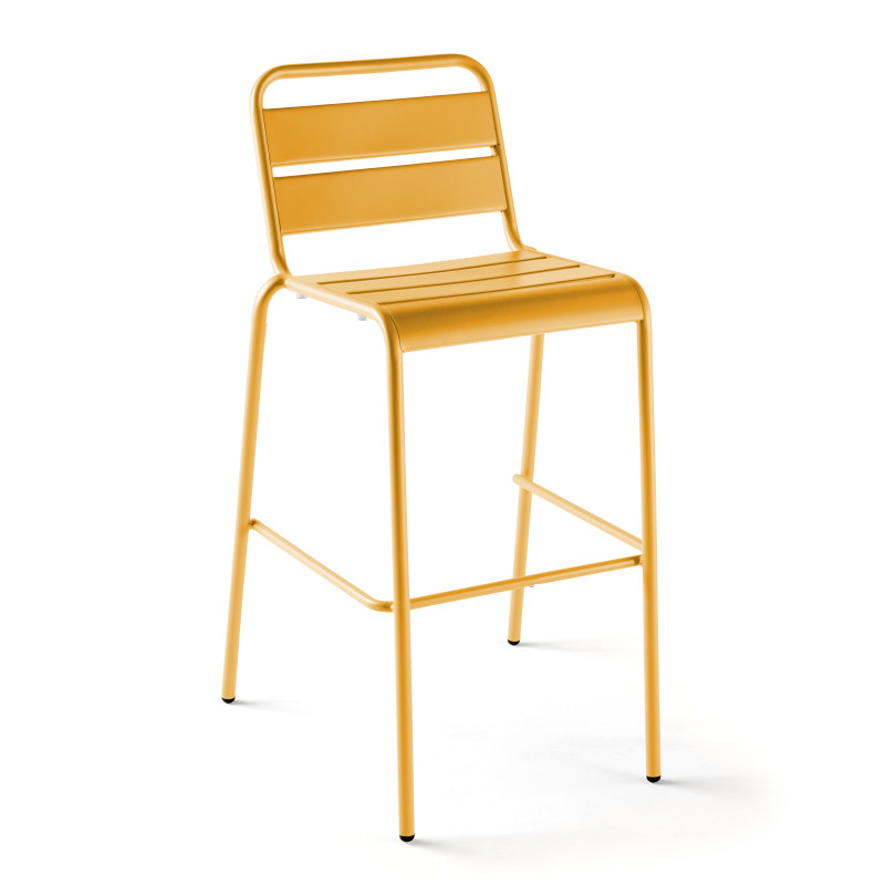 Tabouret haut en métal JAUNE