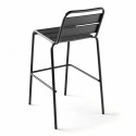 Tabouret en métal avec dossier GRIS
