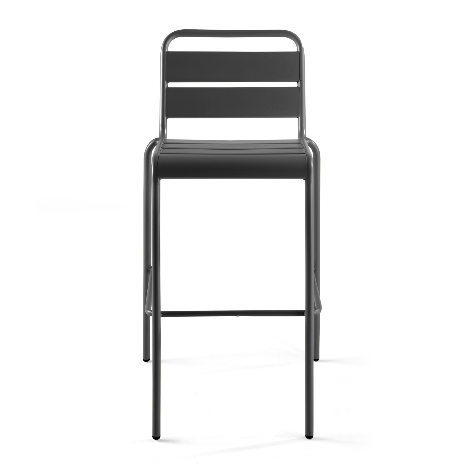 Chaise haute GRISE en métal avec dossier Chaise haute GRISE en métal avec dossier