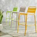 Tabouret haut en métal VERT, TAUPE et JAUNE