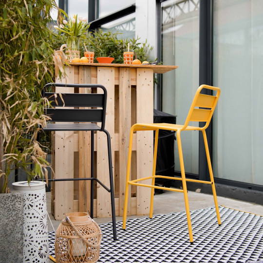 Tabouret extérieur en métal orange PALAVAS