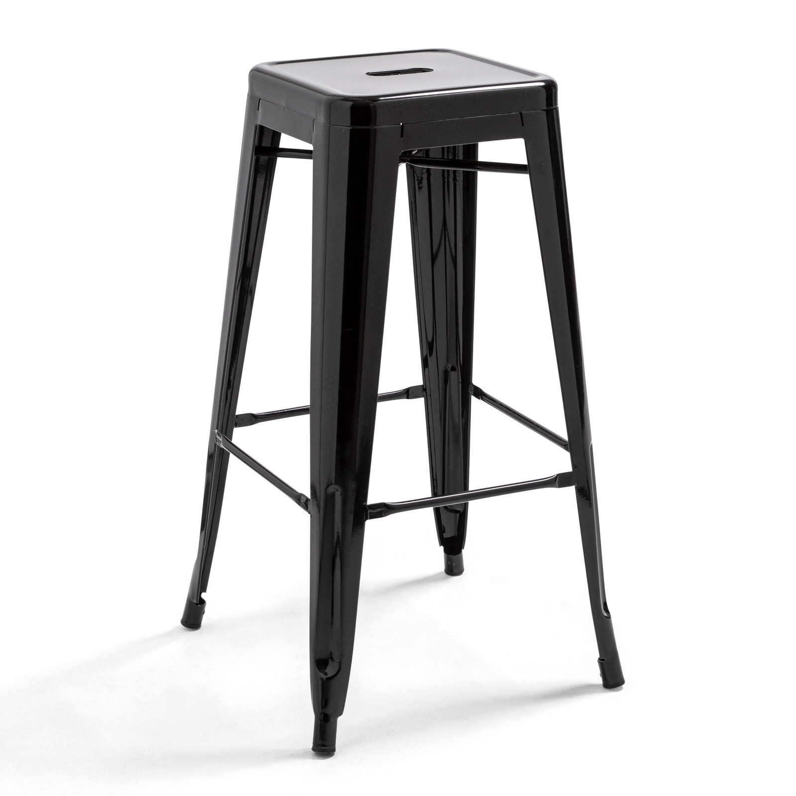 Tabouret en métal style indus NOIR