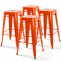 Lot de 4 tabourets indus ORANGE