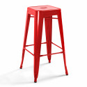 Tabouret en métal indus ROUGE