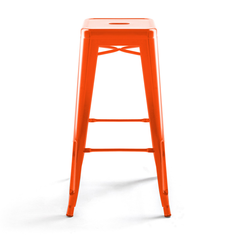 Tabouret en métal ORANGE style TOLIX (2/3)