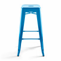 Tabouret en métal BLEU style TOLIX