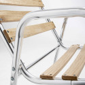 Lot de 4 fauteuils de jardin bois et aluminium