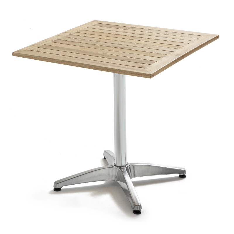 Table brasserie plateau bois et pied alu Table brasserie plateau bois et pied alu