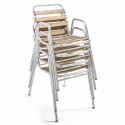 Chaise emplable café bistro bois et alu