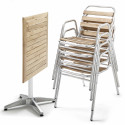 Table pliante bois CHR et 4 fauteuils empilables