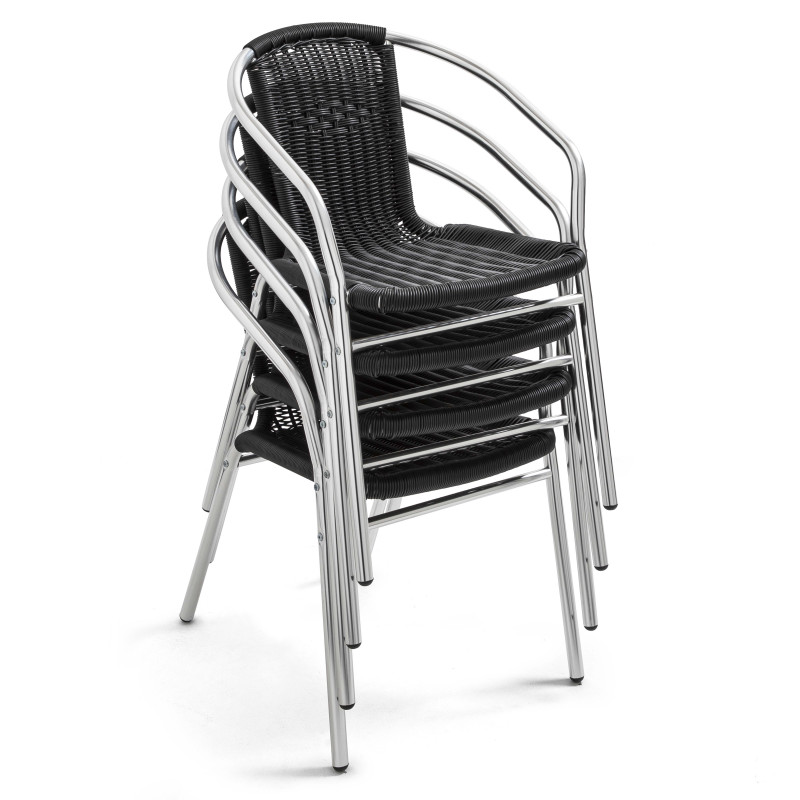 Fauteuil résine NOIRE empilable CHR Fauteuil résine NOIRE empilable CHR