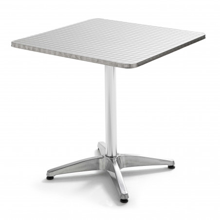 Table carrée en aluminium pied ajustable