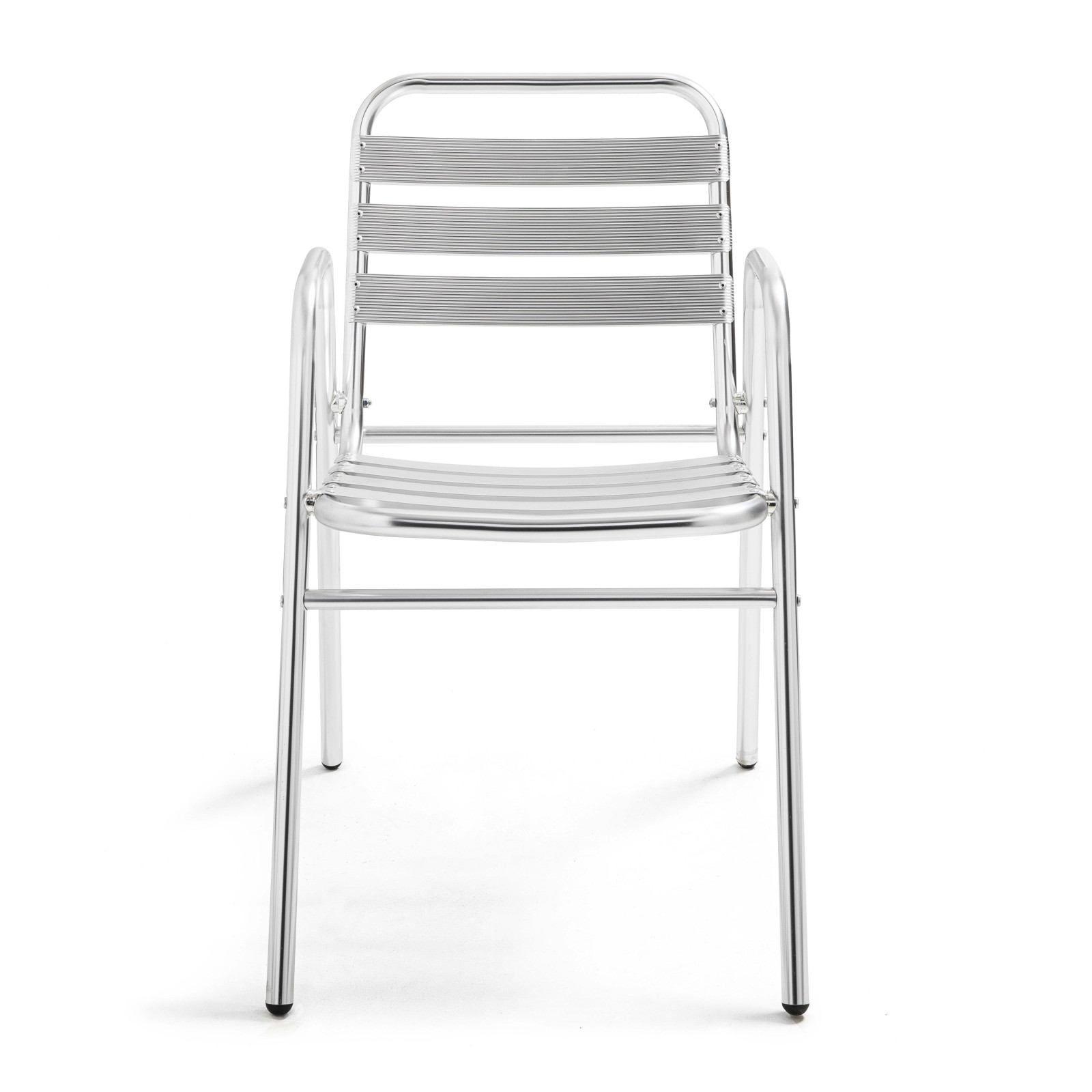 Chaise grise terrasse brasserie avec accoudoirs