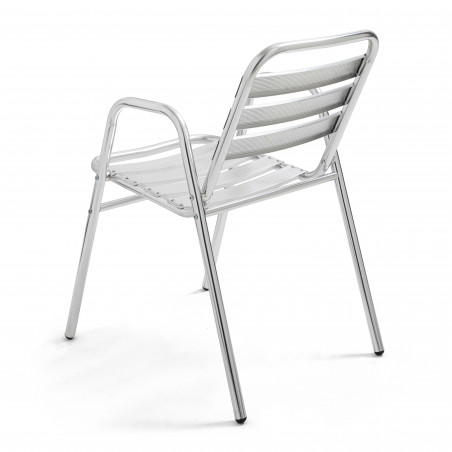 Chaise avec accoudoirs en aluminium terrasse restaurant