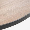 Focus table bistro ronde céramique effet bois