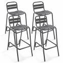 Lot de 4 tabourets gris en aluminium