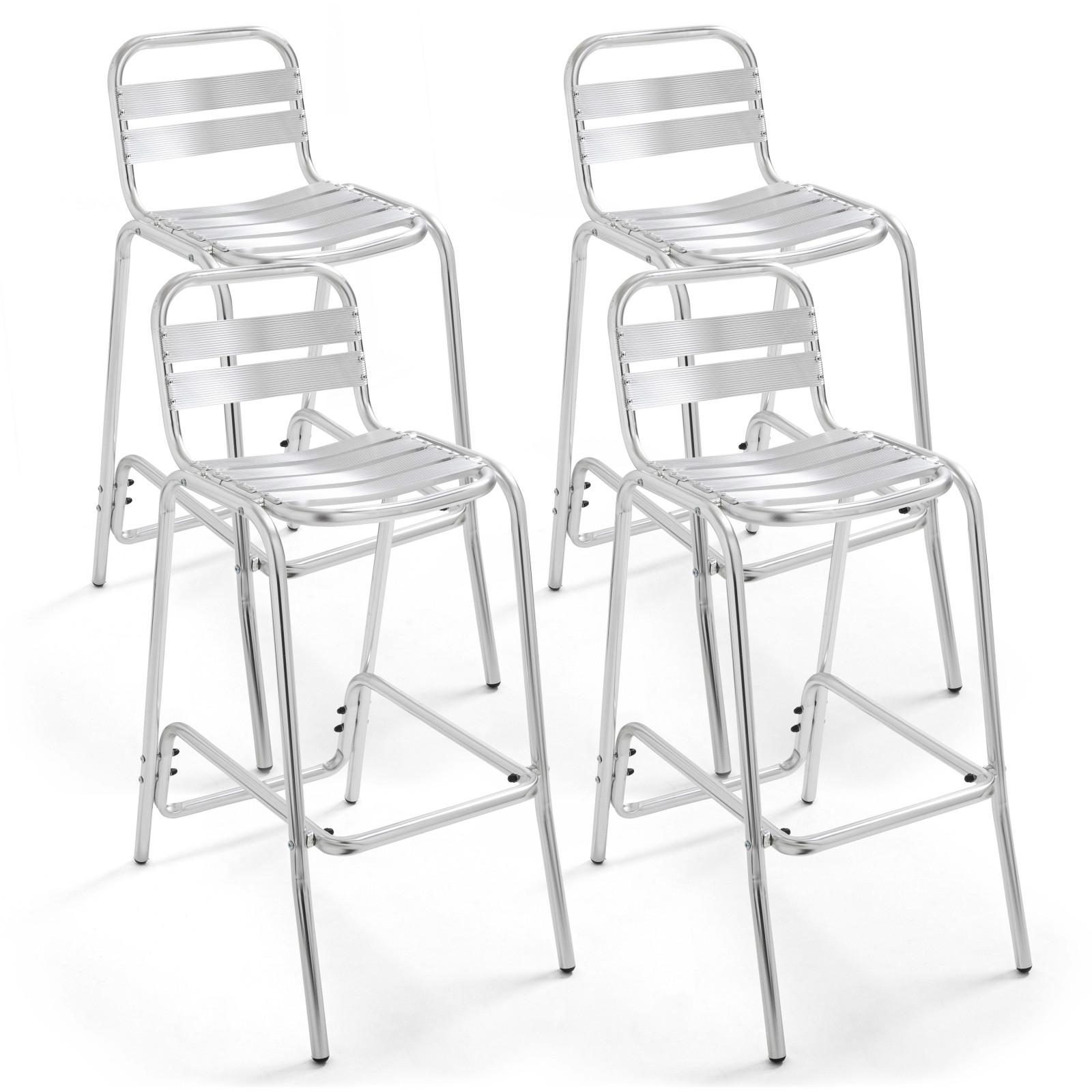 Lot de 4 tabourets en aluminium CHR Lot de 4 tabourets en aluminium CHR