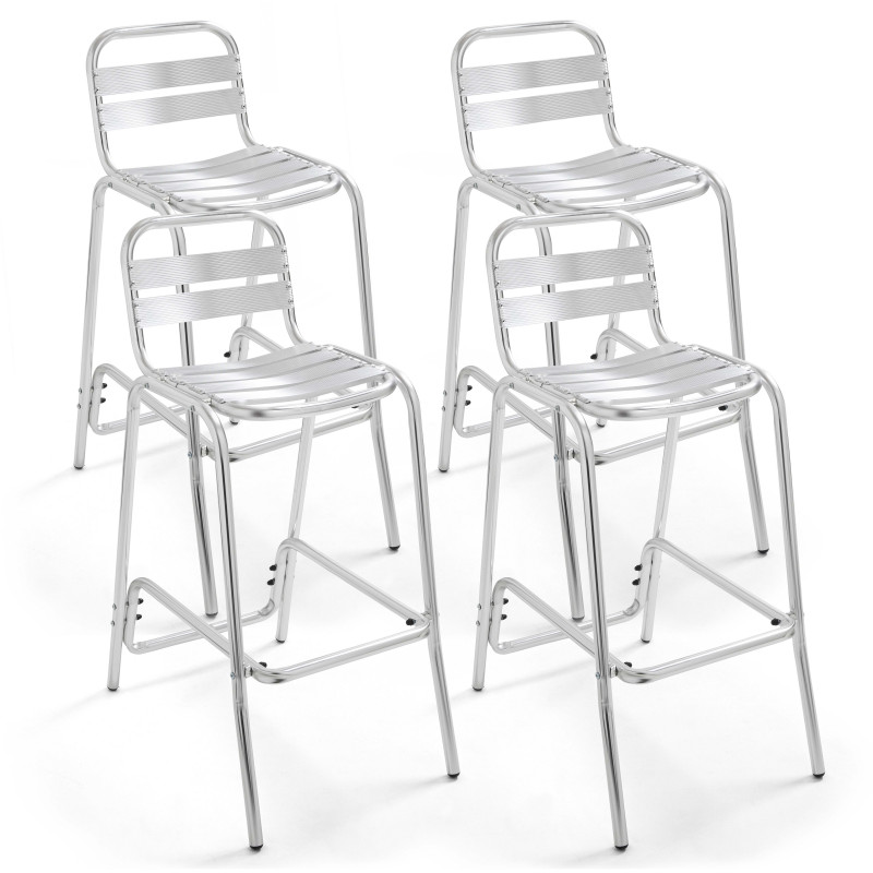 Lot de 4 tabourets en aluminium CHR
