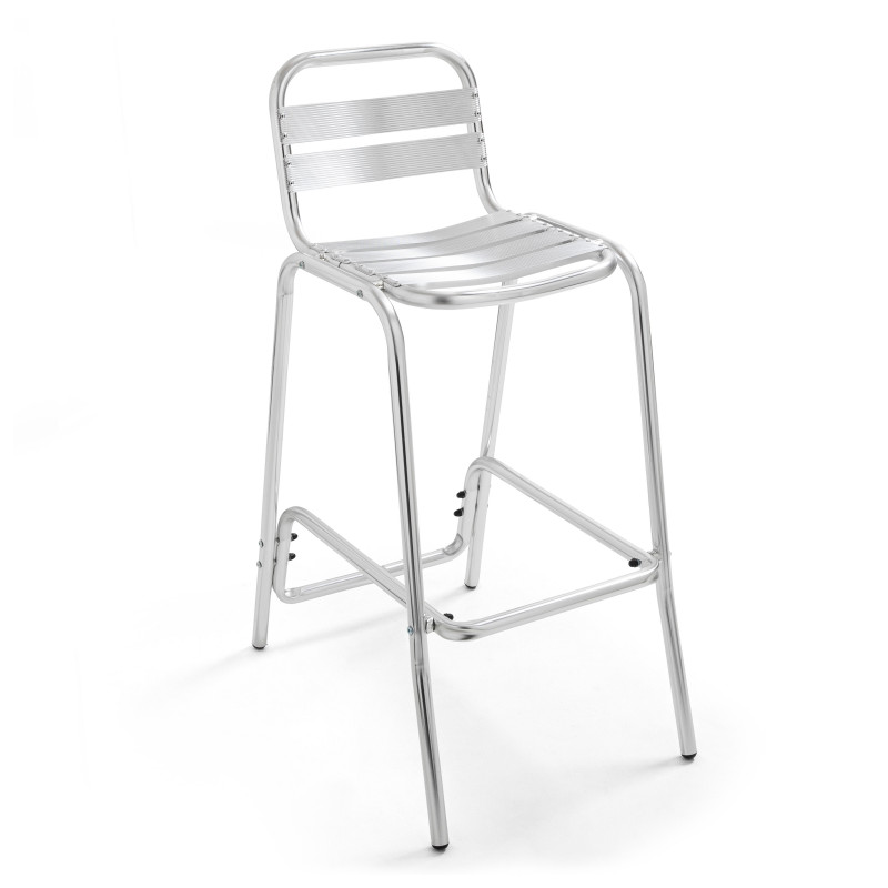Tabouret gris en aluminium brasserie restaurant Tabouret gris en aluminium brasserie restaurant