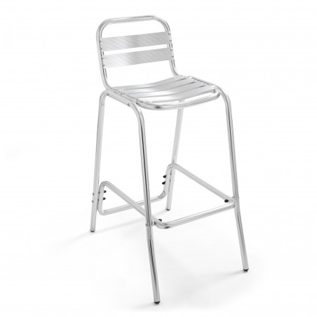 Tabouret gris en aluminium brasserie restaurant