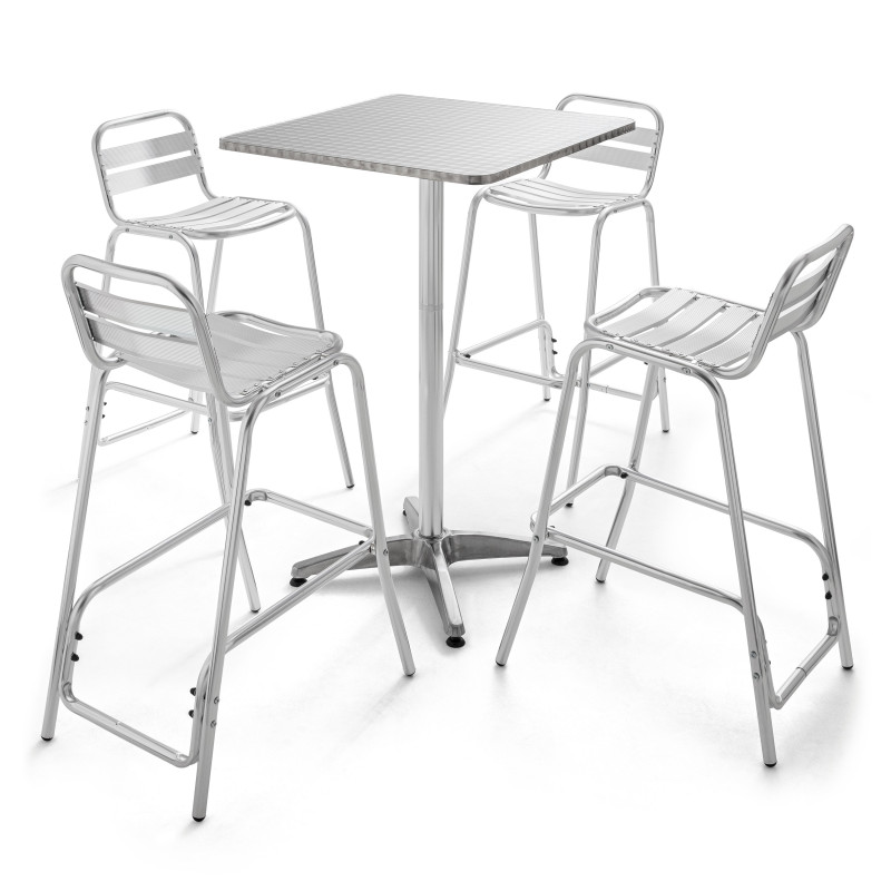 Tabouret GRIS en aluminium brasserie Tabouret GRIS en aluminium brasserie