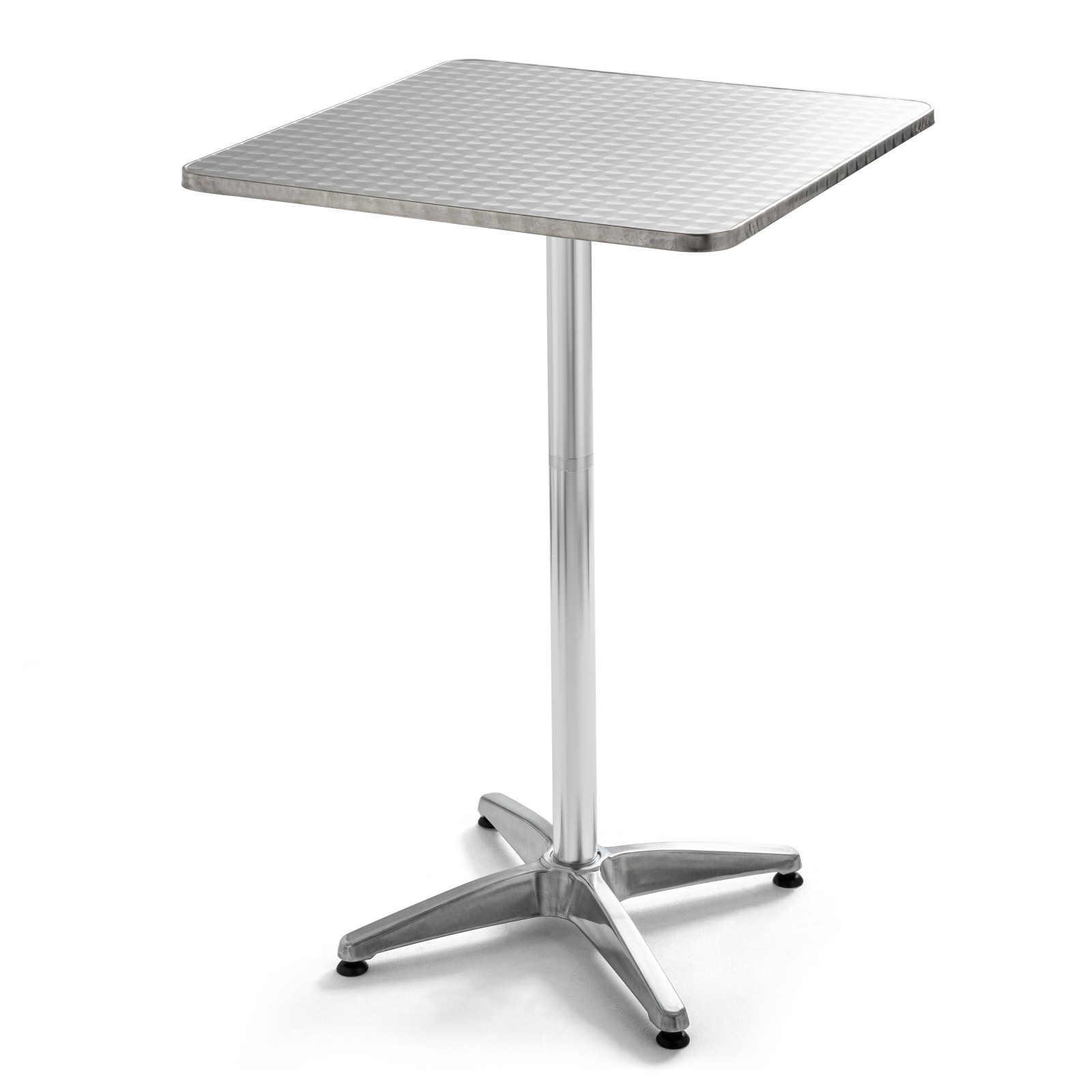 Table haute mange debout carrée en aluminium