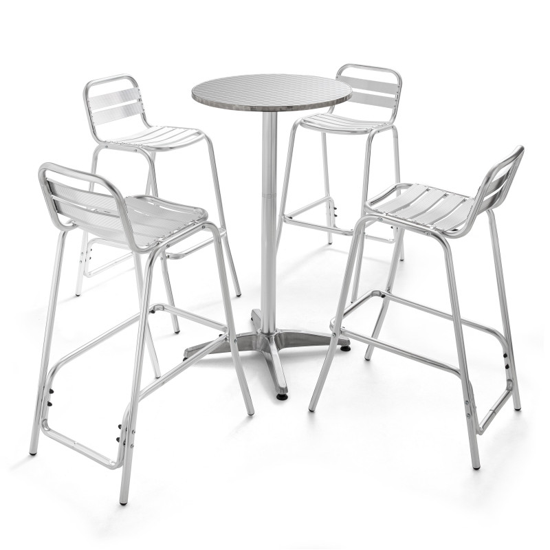 Mange debout rond aluminium 4 places