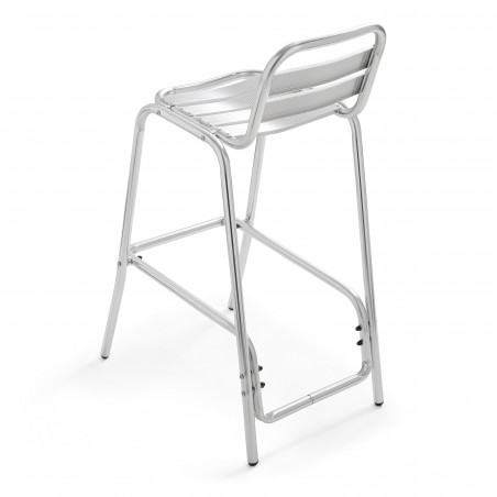 Chaise haute aluminium gris pour terrasse extérieur pro