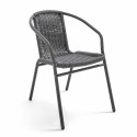 Chaise CHR en résine grise et aluminium