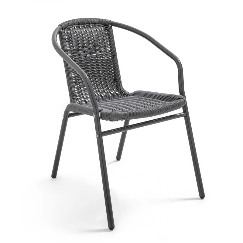 Chaise CHR en résine grise et aluminium
