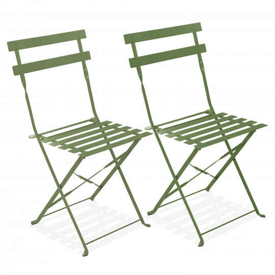 Chaises bistrot en métal pliantes - Lot de 2 | Mobeventpro