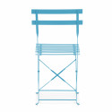 Chaise de jardin bleue en métal