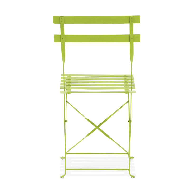 Chaise bistro verte en métal