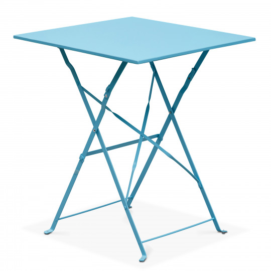 Table bistro pliante BLEUE en métal
