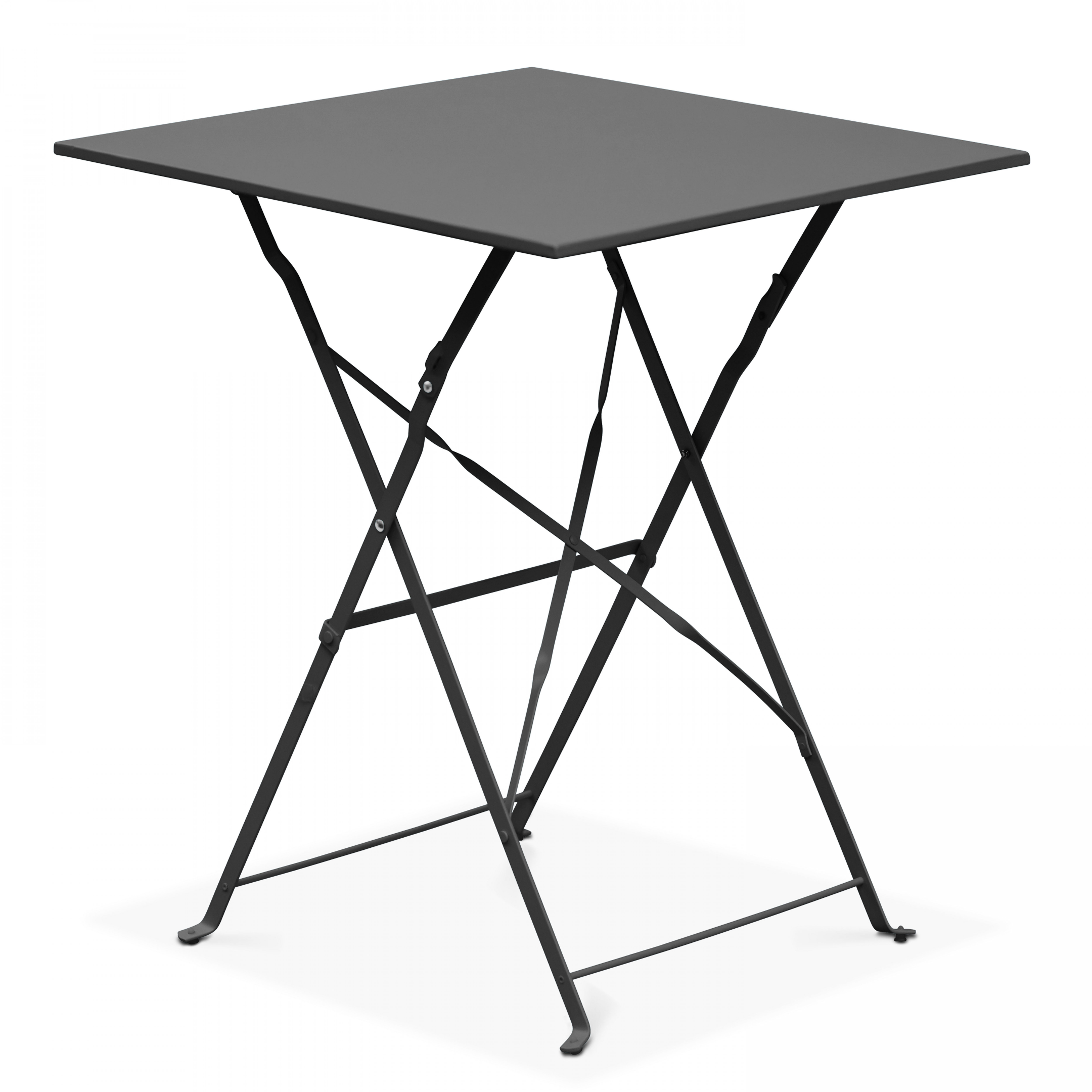 Table de restaurant bistrot carrée pliante en métal 2 personnes 60x60 cm