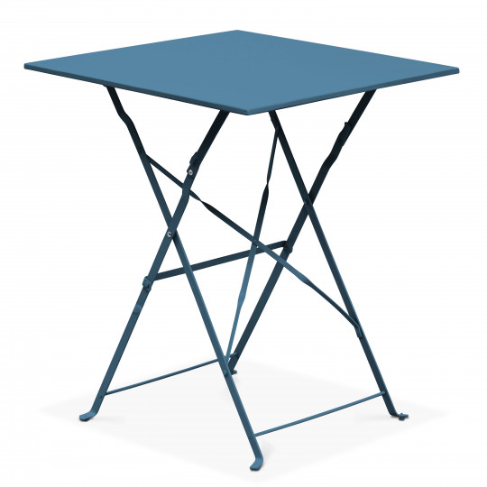 Table de restaurant bistrot carrée pliante en métal 2 personnes 60x60 cm | Mobeventpro