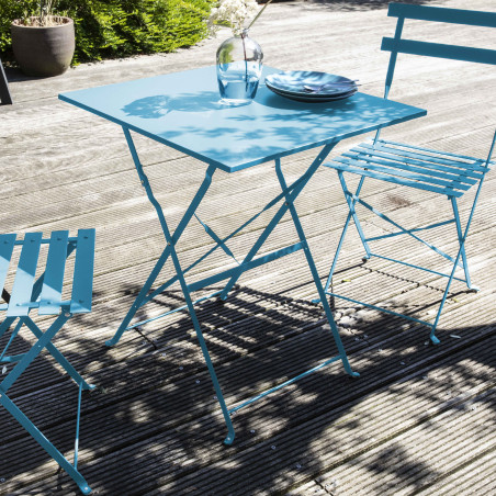 Table de bistro BLEUE en métal