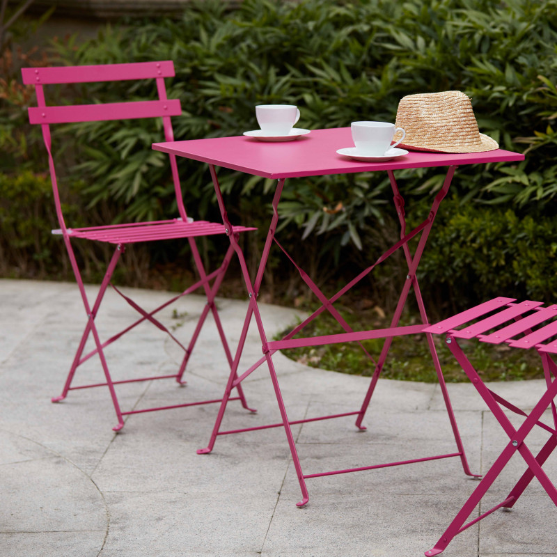 Table bistro pliante ROSE en métal indus (4/6)