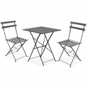 Ensemble table et chaises bistro pliant GRIS en métal