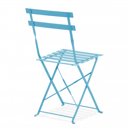 Chaise pliante métal BLEUE