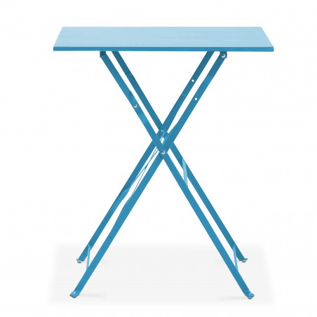 Table métal BLEUE bistro